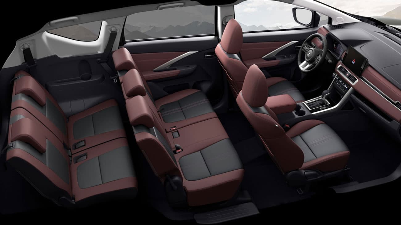 Ghế da với vật liệu cao cấp phối màu đen – đỏ rượu vang thời thượng, tạo không gian đẳng cấp.​​​